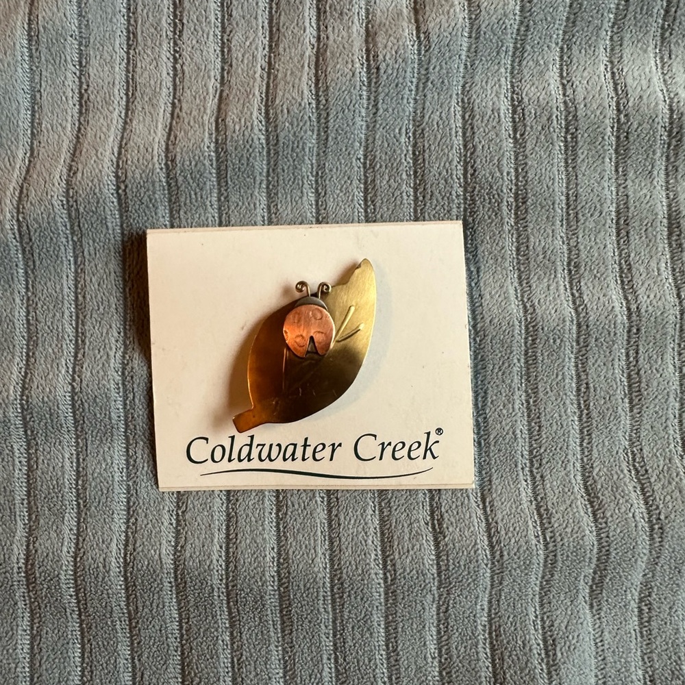 Coldwater Creek Gold Floral Brooch